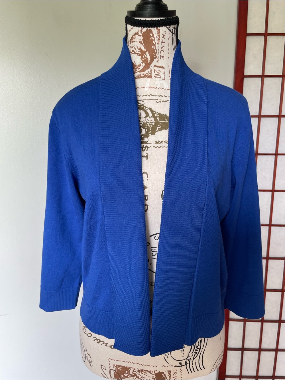 Calvin Klein Royal Blue Open-Front Cardigan, Size M